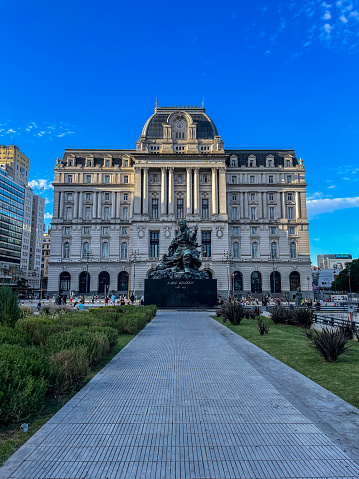 Beautiful view of Plaza de Mayo, the Casa Rosada Presidents house, The Kirchner Cultural Centre, in Puerto Madero. Buenos Aires, Argentina.