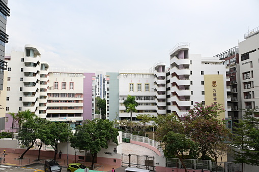 low angle view of skyscrapers, Bottom view of building.