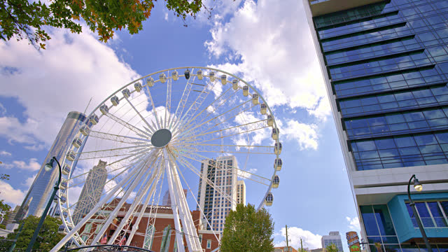 Cityscape and skyscrapers of Downtown Atlanta from the Centennial Olympic Park