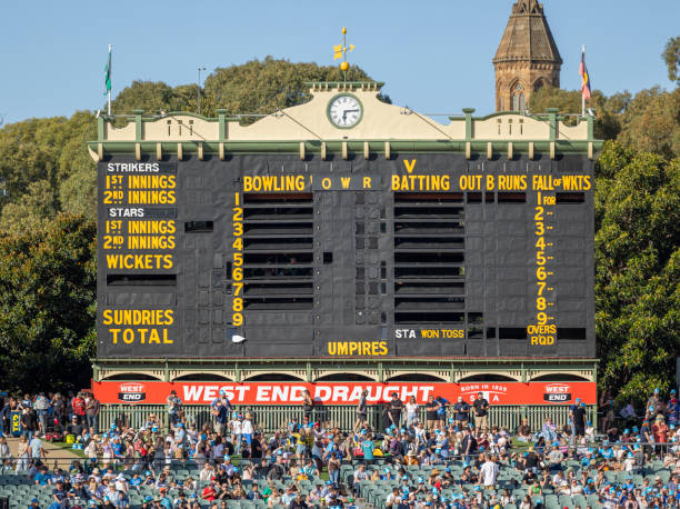 placar do estádio oval de adelaide - oval cricket ground - fotografias e filmes do acervo