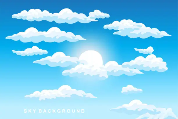 Vector illustration of Sky Cloud Background Design Illustration Template Vector Decor Banner And Poster