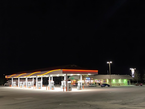 Gas station in the night