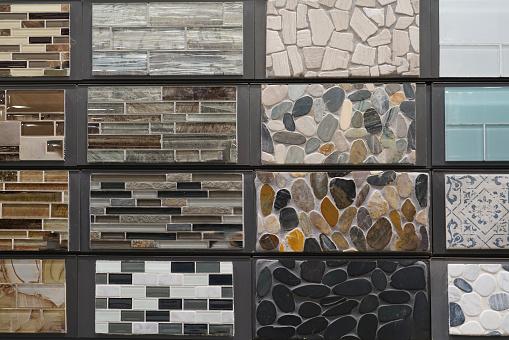 sample of various ceramic tiles for wall decoration