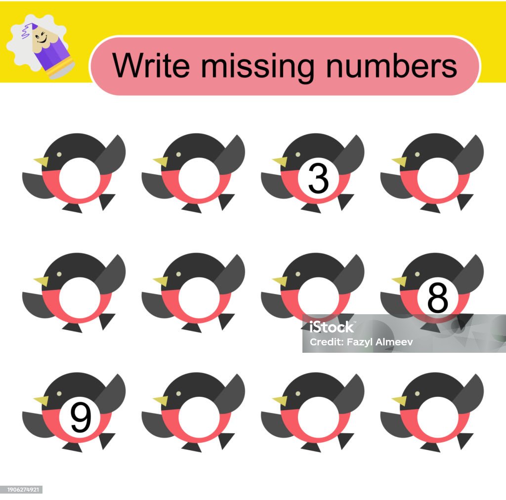 Bird Ding Math Math Activity For Children Cartoon Birds Stock Illustration - Download ...