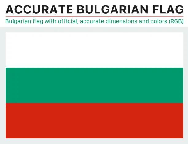 Vector illustration of Bulgarian Flag (Official RGB Colors, Official Specifications)