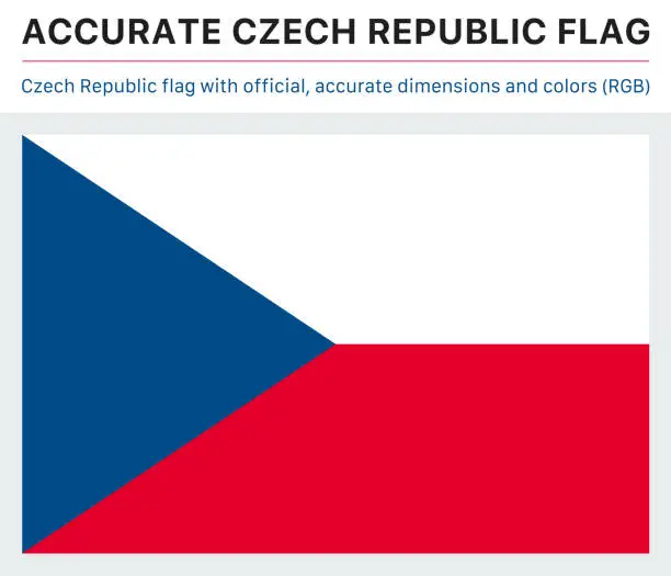 Vector illustration of Czech Flag (Official RGB Colors, Official Specifications)