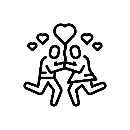 Icon for love, couple, valentine, balloon, romantic, lovers, relationship, romance, in love, affection, intimacy, amity