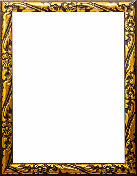 Wooden picture frame. Old rustic wooden frame isolated on white background