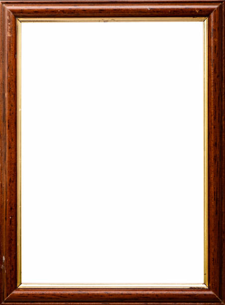 istock Wooden picture frame. Old rustic wooden frame isolated on white background 1906307590