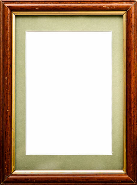 istock Wooden picture frame. Old rustic wooden frame isolated on white background 1906307591