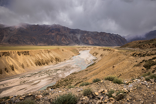 Rough mountain peaks of the greater Himalayas, en route Manali to Leh, Ladakh