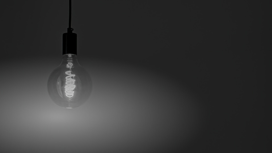 Keyhole And Light Bulb. Concept and idea.