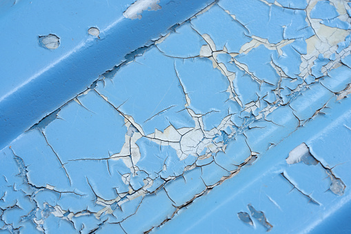 Close Up of peeling paint on metal surface
