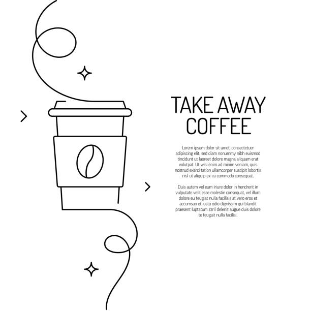 Continuous Line Drawing of Take Away Coffee Icon. Hand Drawn Symbol Vector Illustration. vector art illustration