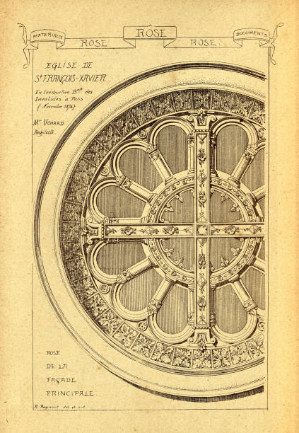 建築 バラ窓、十字架、建築の歴史、装飾とデザイン、アート、フランス語、ビクトリア朝、19世紀 - window rose window gothic style architecture点のイラスト素材／クリップアート素材／マンガ素材／アイコン素材