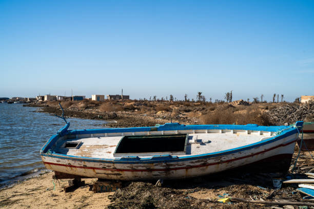 View of Kerkennah - Tunisian archipelago in the Mediterranean Sea