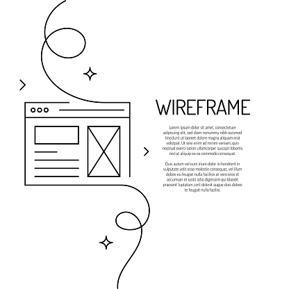 Continuous Line Drawing of Wireframe Icon. Hand Drawn Symbol Vector Illustration.