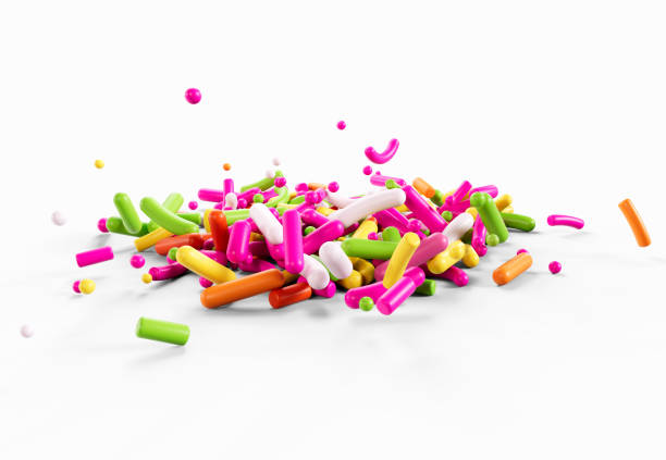 istock 3d Colorful Sugar Sprinkles, Decoration For Cake And Bakery On isolated Background, 3d illustration 1906578248