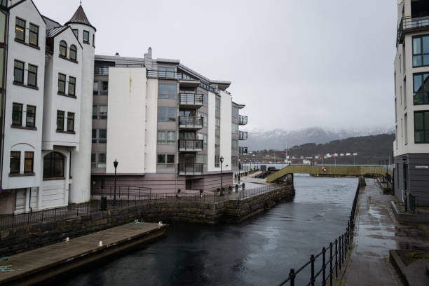 City life in Alesund, Norway