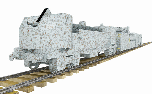 Computer generated 3D illustration with an armored Austro-Hungarian train of World War I isolated on white background