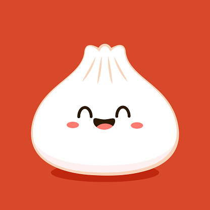 Shrimp dumplings vector. Shrimp dumplings is Chinese food. Chinese food icon.