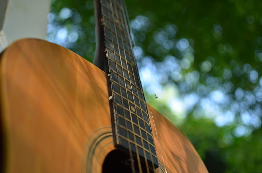 old guitar close up