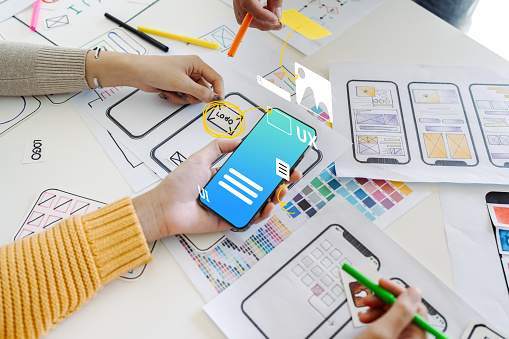 Creating App Interface Process Of Creating An Interface For A Mobile App User Interface And ...