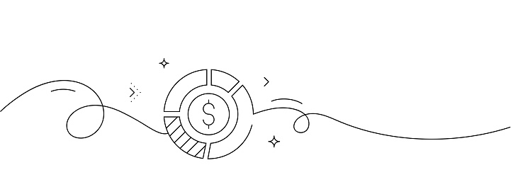 Continuous Line Drawing of Budget Plan Icon. Hand Drawn Symbol Vector Illustration.