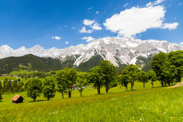 Dachstein and landscape near Ramsau, Austria