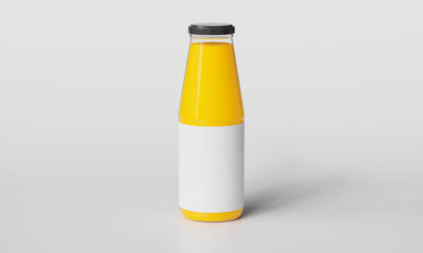 istock Orange Juice Glass Bottle Mock up. 3D Rendering 1906666519