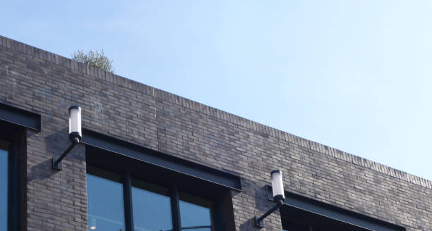 istock modern facade of a warehouse and aparment. 1906672093