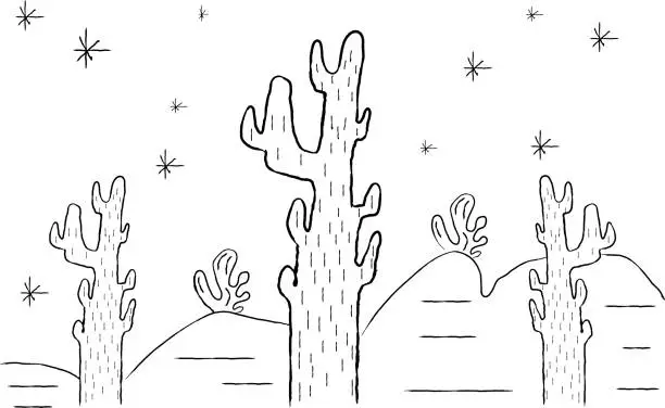 Vector illustration of illustration cactus cordel northeast.