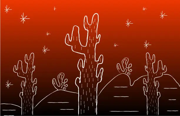 Vector illustration of illustration cactus cordel northeast.