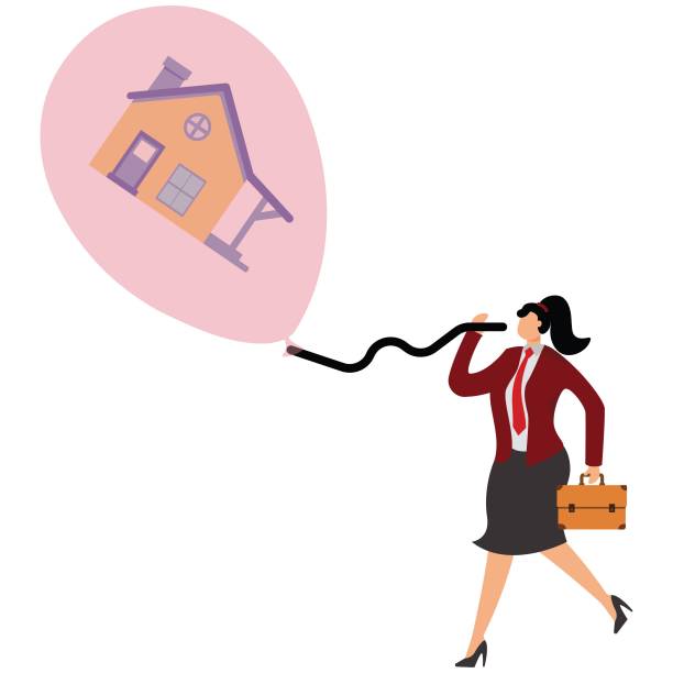 istock House Illustration, Inflating, Bubble, Housing Development, Businesswoman 1906717228