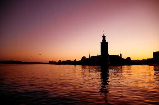 Sunset in Stockholm, City Hall