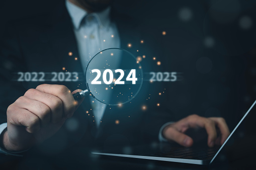 The 2024 year business goals concept