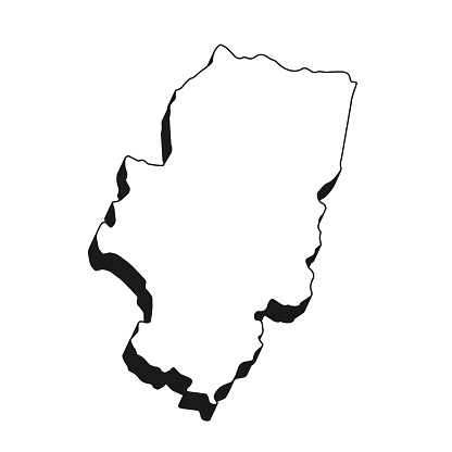 Map of Aragon isolated on a blank background with a black outline and shadow. Vector Illustration (EPS file, well layered and grouped). Easy to edit, manipulate, resize or colorize. Vector and Jpeg file of different sizes.