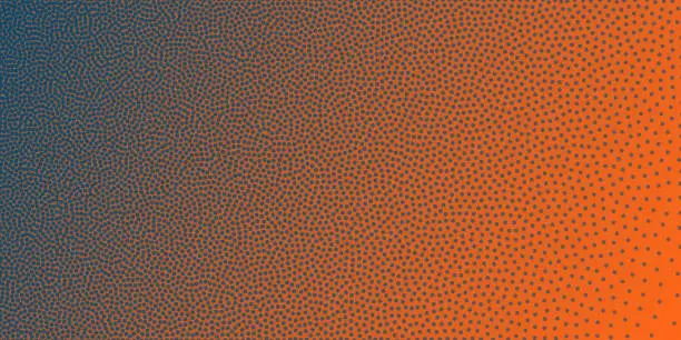 Vector illustration of Abstract design with dots and Orange gradients - Stippling Art - Trendy background