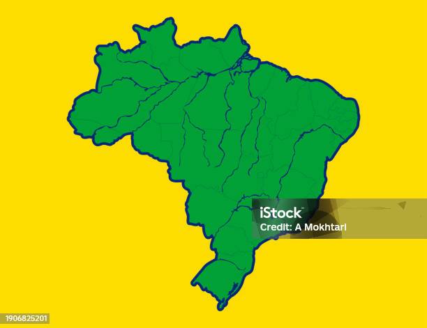 Brazil Map Rivers Only Brazil Map With River Stock Illustration - Download Image Now - Amazon ...