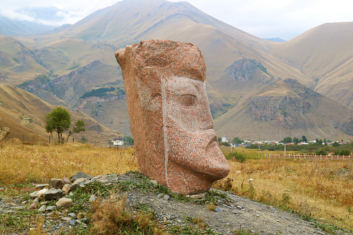 Stunning Giant Stone Sculptures at the Foothills in Sno Village, Kazbegi, Caucasus, Georgia