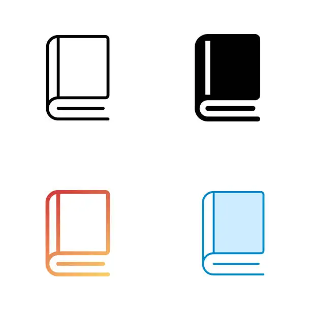 Vector illustration of Education Sources Icon Design in Four style with Editable Stroke. Line, Solid, Flat Line and Color Gradient Line. Suitable for Web Page, Mobile App, UI, UX and GUI design.