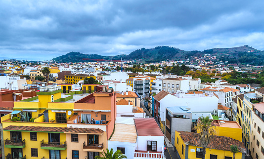 Streets and rooftops in San Cristóbal de La Laguna, Tenerife, Spain