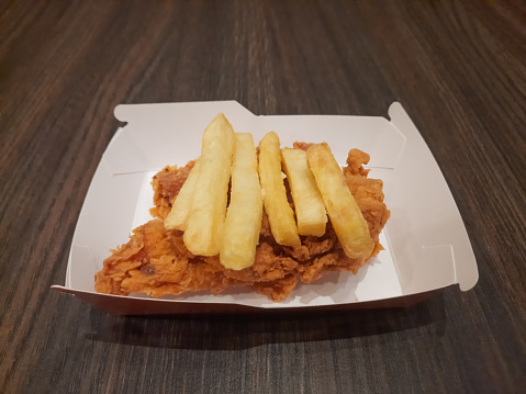 Chicken Strips And French Fries. Food Menu.