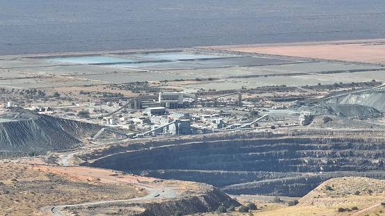 Debswana Letlhakane Diamond Mine Pit aerial view in Botswana, Africa