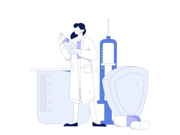 istock Medical characters fighting the epidemic flat vector concept operation hand drawn illustration 1906959845