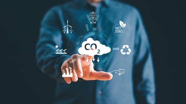 istock Recycle global warming save earth concept. Reduce greenhouse gas emission, climate change sustainable. Business technology renewable energy, protect environment pollution. Co2 agreement management 1906988045