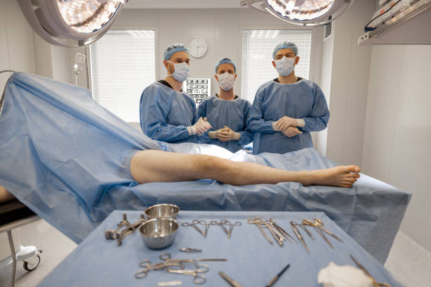 istock Conference of three surgeons before surgical treatment 1907031425