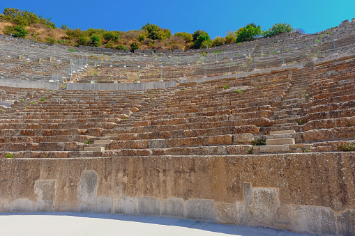 A restored amphitheater in Ancient City of Ephesus, Izmir, Turkey