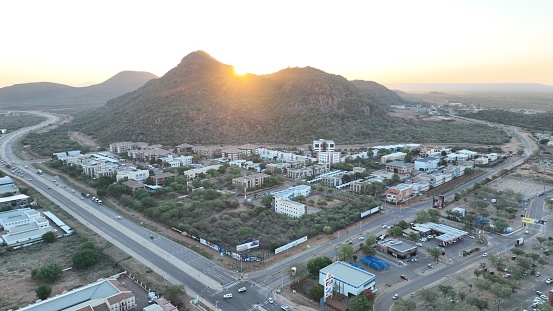 Aerial view of Kgale hill in Gaborone, Botswana, Africa