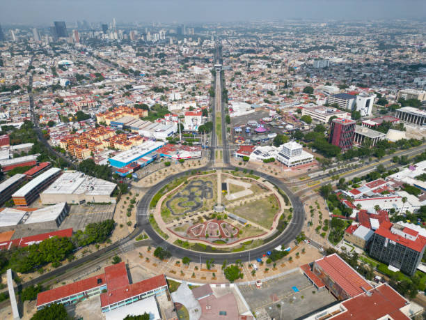 istock Glorieta Normal Aerial: High Angle Horizontal Drone Shot in Guadalajara 1907118031